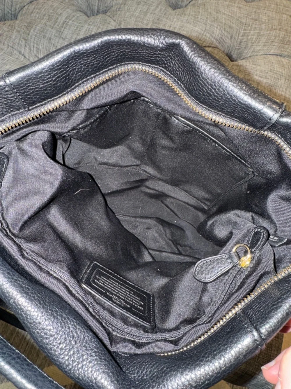 Coach Isabelle Black Pebbled Leather Shoulder Hobo Crossbody Bag - Picture 13 of 17